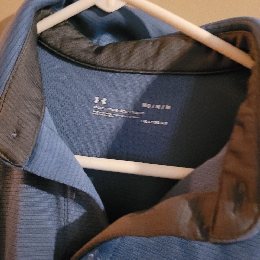 Under Armour Blue Polo Shirt Moisture-Wicking Athletic Wear M - Picture 3 of 4